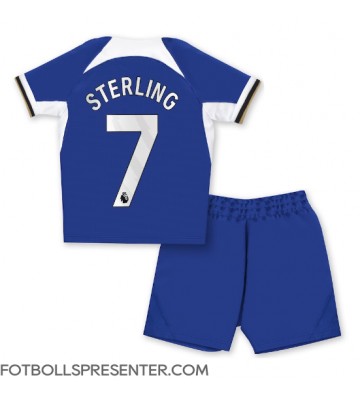 Chelsea Raheem Sterling #7 Hemmatröja Barn 2023-24 Kortärmad (+ korta byxor)